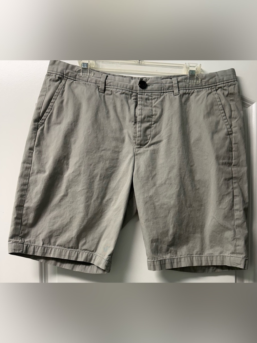 All Saints Light Gray Flat Front Men's Shorts Sz 34 Button Fly